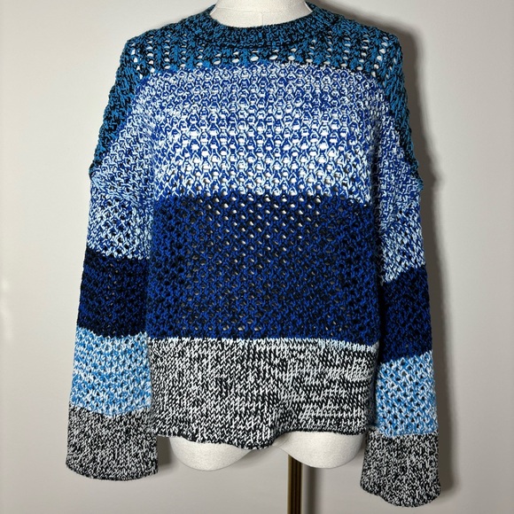 Derek Lam 10 Crosby Colorblock Gradient Crewneck Sweater - Picture 2 of 9